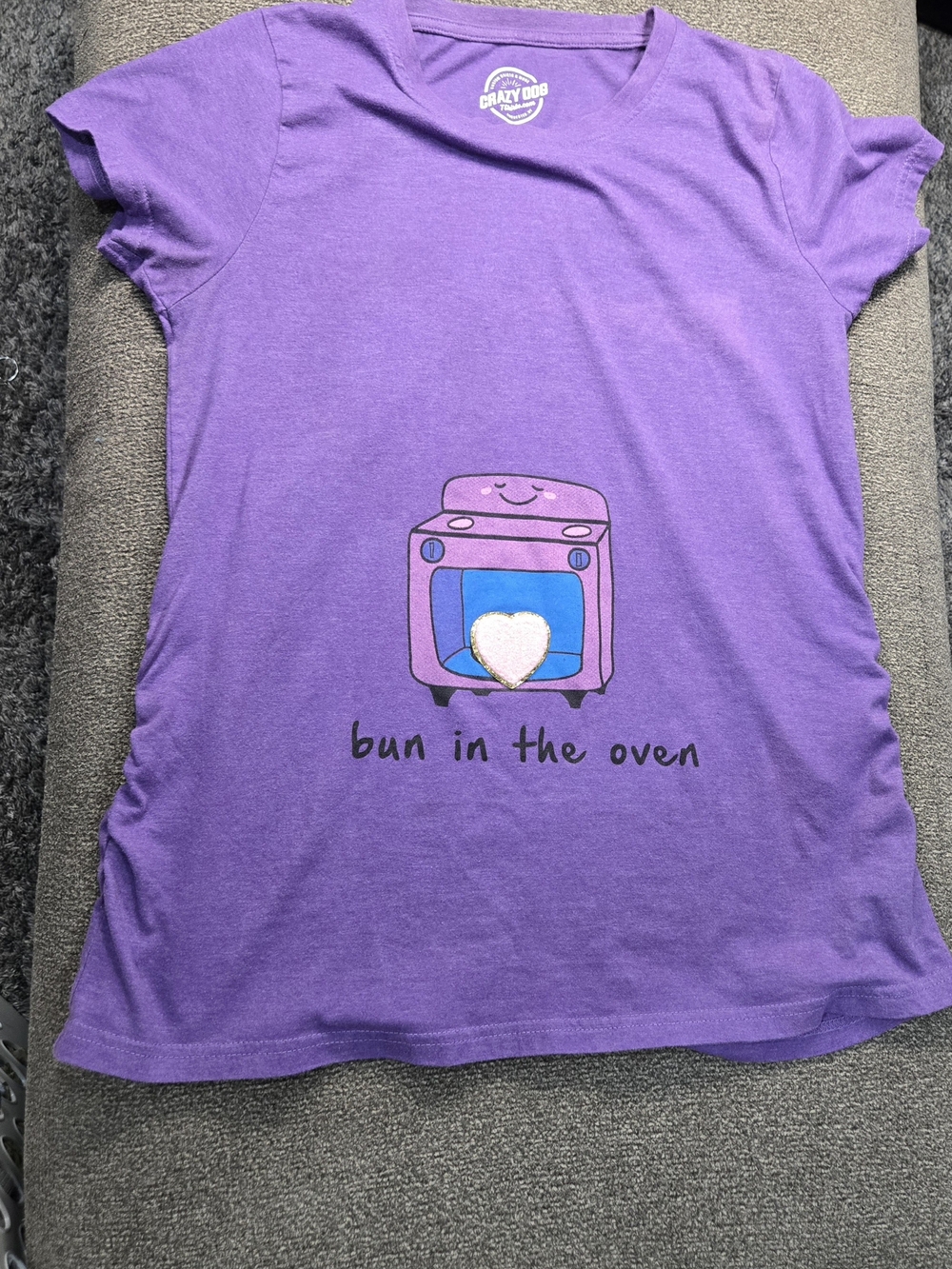 Crazy Dog T-Shirts Purple "Bun in the Oven" Short Sleeve Tee